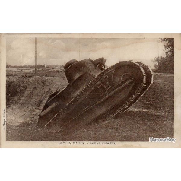 Carte Postale Ancienne - Camp de Mailly - Tank en manoeuvre -N�8328