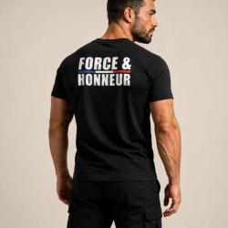 Tee-shirt - Force & Honneur Liser&eacute; - Noir S