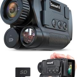 Monoculaire Vision Nocturne 4K Infrarouge Zoom 8X 40MP &Eacute;cran 2" Carte 32Go Chasse Camping