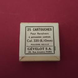 Boite non ouverte de 25 cartouches &agrave; poudre seule ( &agrave; blanc)  cal 320 pc ( pas de projectile )