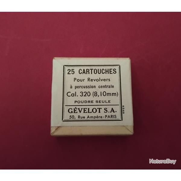 Boite non ouverte de 25 cartouches � poudre seule ( � blanc)  cal 320 pc ( pas de projectile )