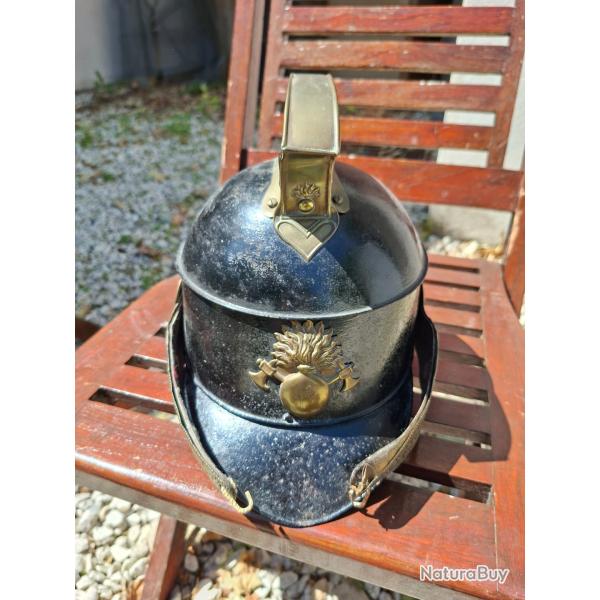 CASQUETTE DE FEU, ou Casque d'incendie pompier EN T�LE DU XIXE vers 1840