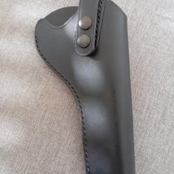 holster cuir fabrication fran&ccedil;aise noir pour revolver