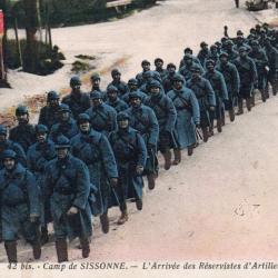 Carte Postale Ancienne - Camp de Sissonne - L'Arriv&eacute;e des R&eacute;servistes  -N&deg;8352