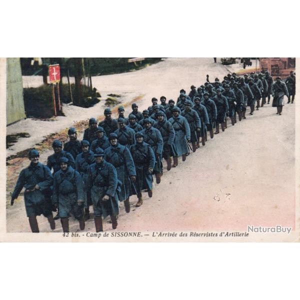 Carte Postale Ancienne - Camp de Sissonne - L'Arriv�e des R�servistes  -N�8352