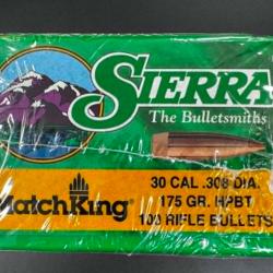x100 Ogives SIERRA cal.30 (.308) - HPBT MatchKing 175gr