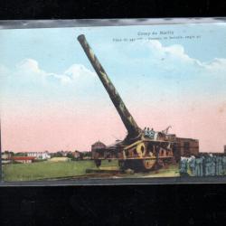 camp de mailly pi&egrave;ce de 340 mm berceau en batterie angle 40&deg; artillerie lourde