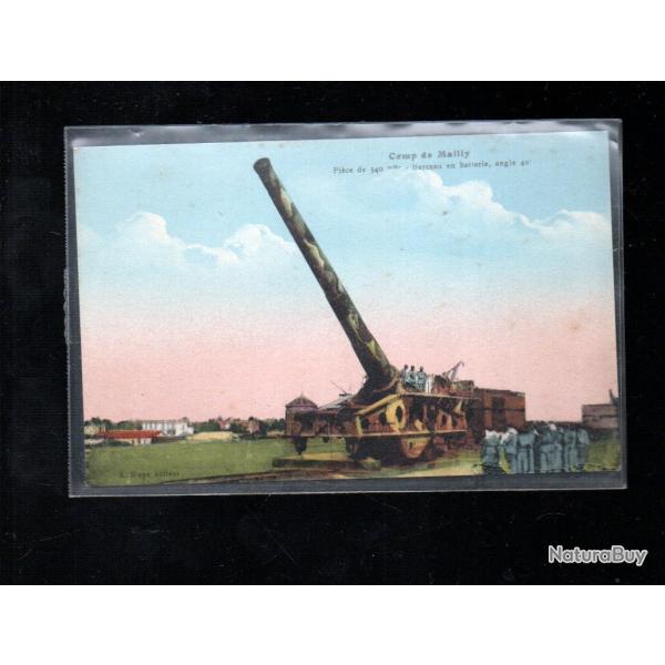 camp de mailly pi�ce de 340 mm berceau en batterie angle 40� artillerie lourde