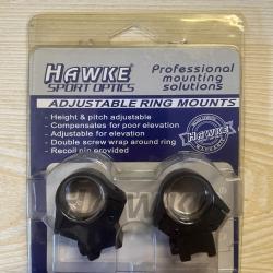 Collier de fixation pour lunette de diam&egrave;tre 25,4mm de marque hawke