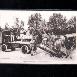 canon de 75 port&eacute; , artillerie camp de mailly