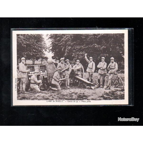 canon de 75 pi�ce pr�te , artillerie camp de mailly