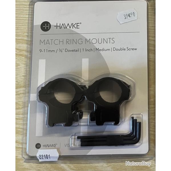Collier de fixation pour lunette de diam�tre 25,4 mm de marque hawke