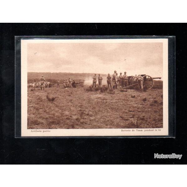 batterie de 75 pendant le tir artillerie port�e , artillerie camp de mailly