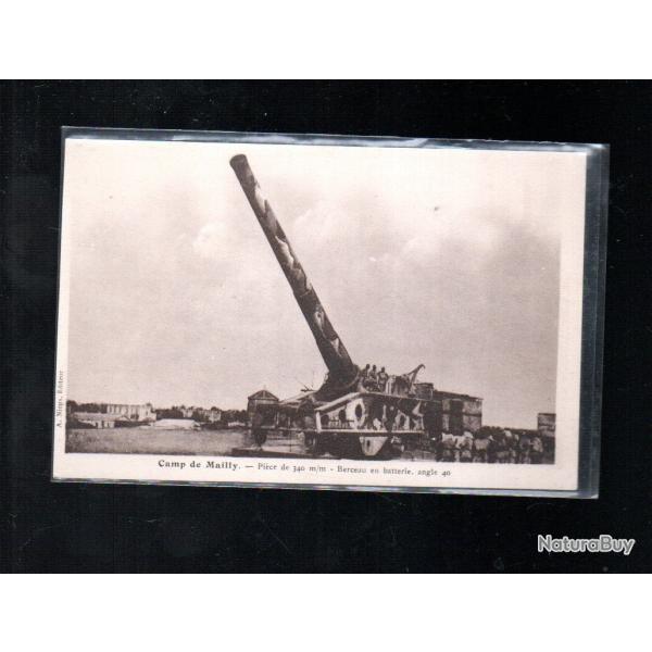 pi�ce de 340 mm berceau en batterie artillerie camp de mailly