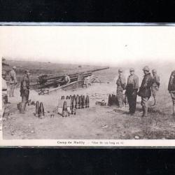 pi&egrave;ce de 155 long au tir artillerie camp de mailly