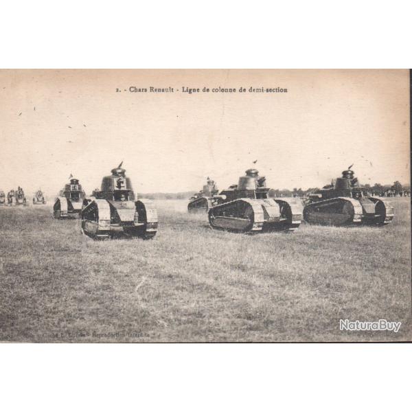 Carte Postale - Chars Renault - Ligne de colonne de demi-section -N�8361