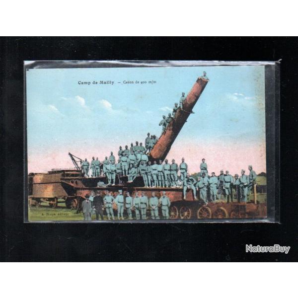 canon de 400 mm , artillerie camp de mailly coloris�e