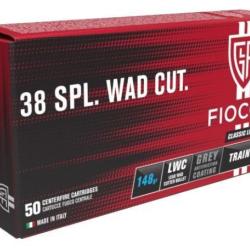 Cartouche FIOCCHI Calibre 38 Sp&eacute;cial Lead Wad Cutter 148 GR LOT DE 250
