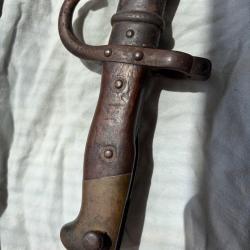 Ba&iuml;onnette Gras manufacture d'armes de St Etienne juillet 1878 avec fourreau