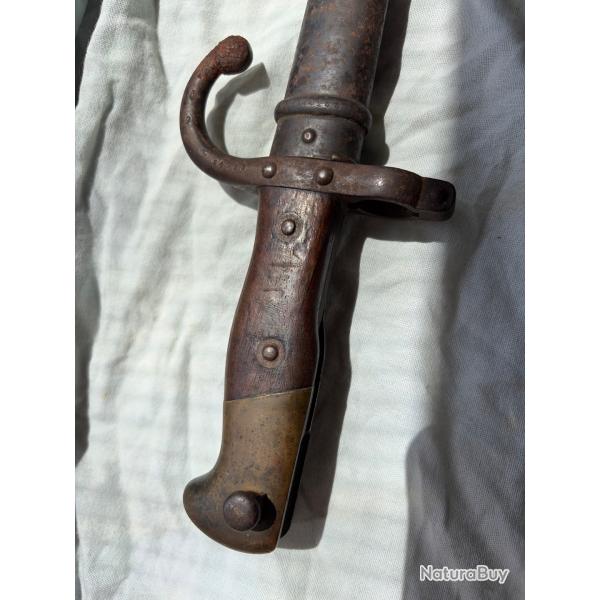 Ba�onnette Gras manufacture d'armes de St Etienne juillet 1878 avec fourreau
