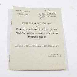 ANCIEN MANUEL MILITAIRE de 1969 - MAT 1039 ex MAT 1085 - MAS 36, MAS 36 CR 39 et MAS 36/51  (20)