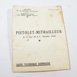 ANCIEN MANUEL Notice Pistolet-Mitrailleur de 9 mm M.A.T. Mod&egrave;le 1949  (20)