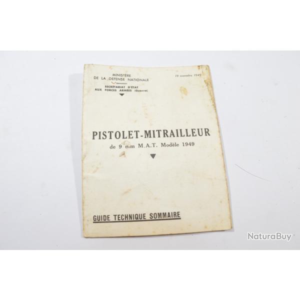 ANCIEN MANUEL Notice Pistolet-Mitrailleur de 9 mm M.A.T. Mod�le 1949  (20)