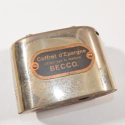 Coffret ancien Tirelire  Coffret d'epargnne Banque Ancien collection 1950/1960  BECCO (24)