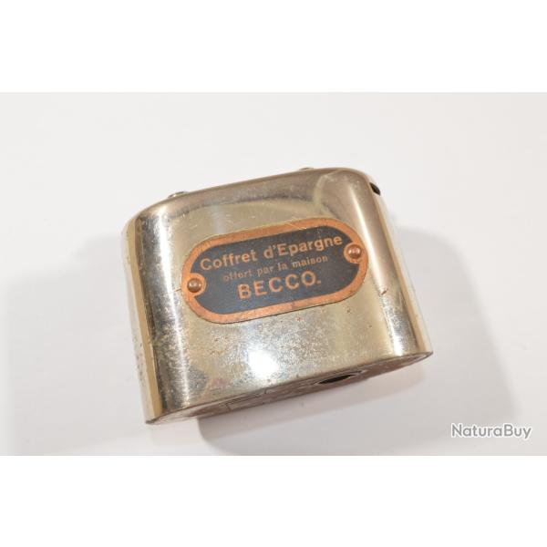 Coffret ancien Tirelire  Coffret d'epargnne Banque Ancien collection 1950/1960  BECCO (24)