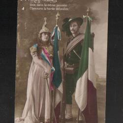 guerre 1914-1918 carte patriotique bersaglier &eacute;g&eacute;rie france , france-italie
