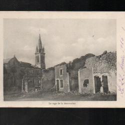 Eglise de La CROIX sur MEUSE Environs de Troyon ( 1915 en ruines ) cpa guerre 1914-1918