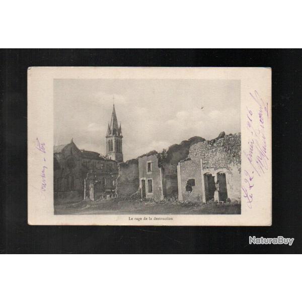 Eglise de La CROIX sur MEUSE Environs de Troyon ( 1915 en ruines ) cpa guerre 1914-1918