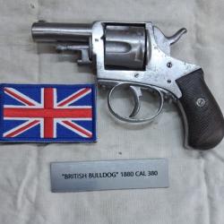 REVOLVER  " BRITISH BULL DOG "  fabrication ELG CAL 380  6 COUPS  AVEC PONTET  + blason