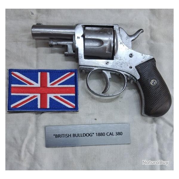 REVOLVER  " BRITISH BULL DOG "  fabrication ELG CAL 380  6 COUPS  AVEC PONTET  + blason