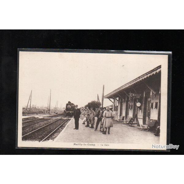 mailly le camp la gare , train , chef de gare , permissionnaires