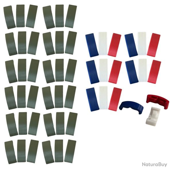 Caches Picatinny Lot Vert olive & Bleu Blanc Rouge