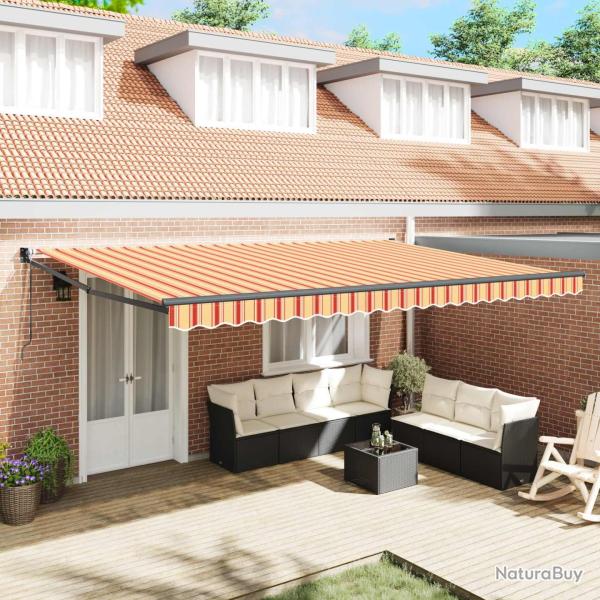 Auvent r�tractable Cr�me 500 x 300 x 165 cm Polyester et m�tal