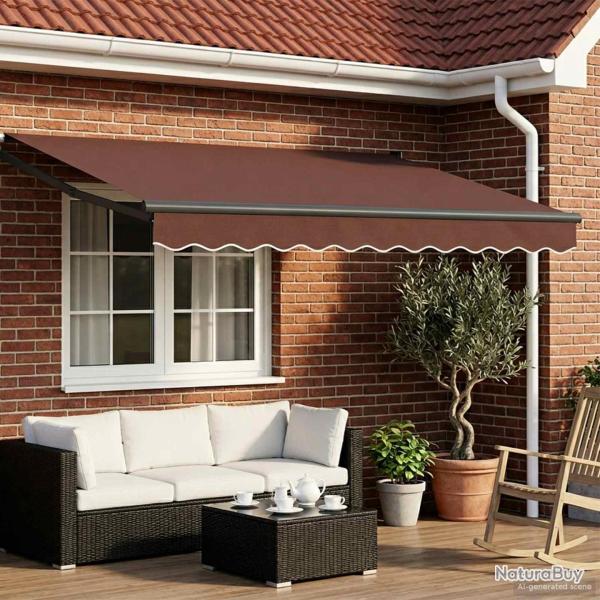 Auvent Marron 3 x 2 m Polyester et m�tal