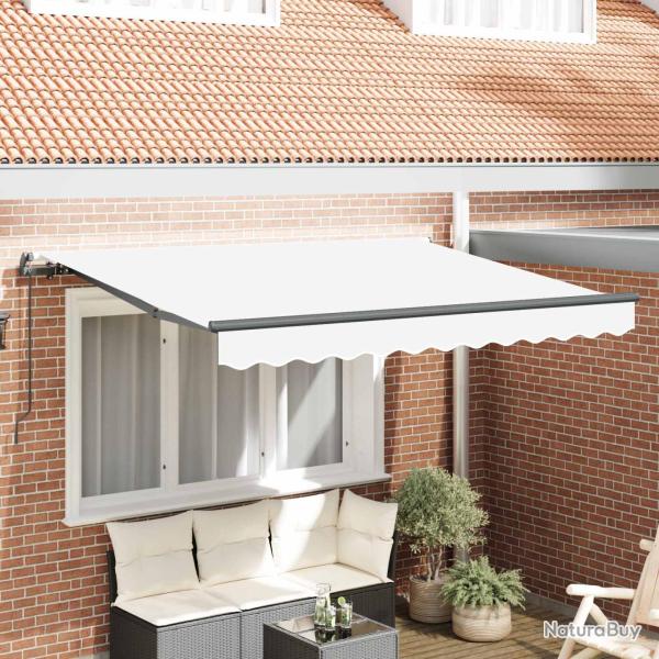 Auvent R�tractable Blanc 350 x 200 cm tissu