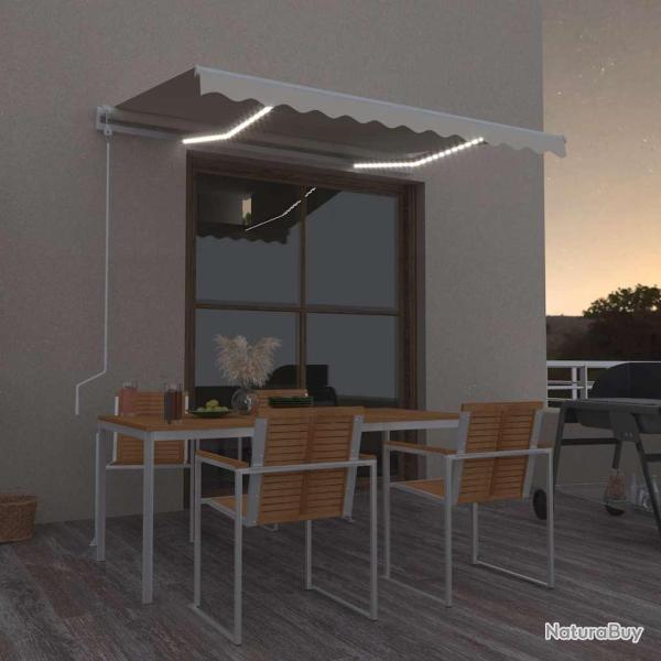 Auvent automatique avec capteur de vent et LED 300x250 cm Cr�me