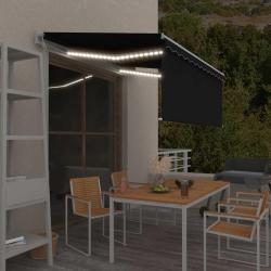 Auvent automatique store capteur de vent et LED Anthracite