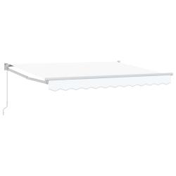 Auvent r&eacute;tractable Blanc 3,5 x 2 m 100% Polyester et Aluminium