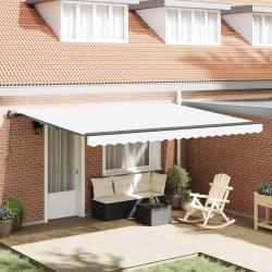 Auvent r&eacute;tractable Blanc 450 &times; 300 cm Polyester et Aluminium