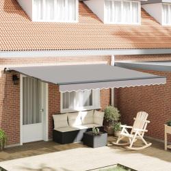Auvent r&eacute;tractable Gris clair 400 &times; 350 cm