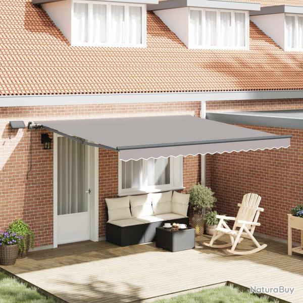 Auvent r�tractable Gris clair 400 � 350 cm Tissu et Aluminium
