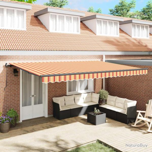 Auvent r�tractable Jaune et Orange 500 � 300 cm