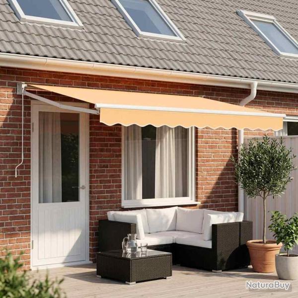 Auvent r�tractable Sable 4 x 2 m 100% Polyester et Aluminium