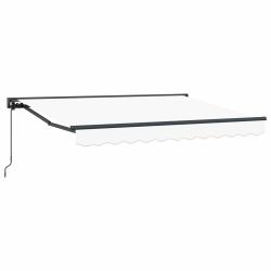 Auvent r&eacute;tractable manuel Blanc 3,5 x 2 m