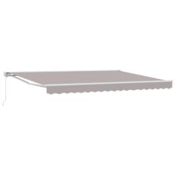 Auvent r&eacute;tractable manuel Gris clair 4 &times; 3,5 m