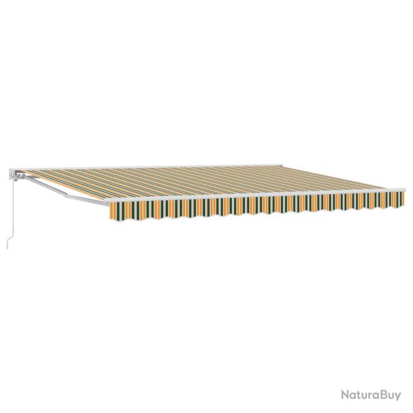 Auvent r�tractable manuel Vert et jaune 5 x 3 m